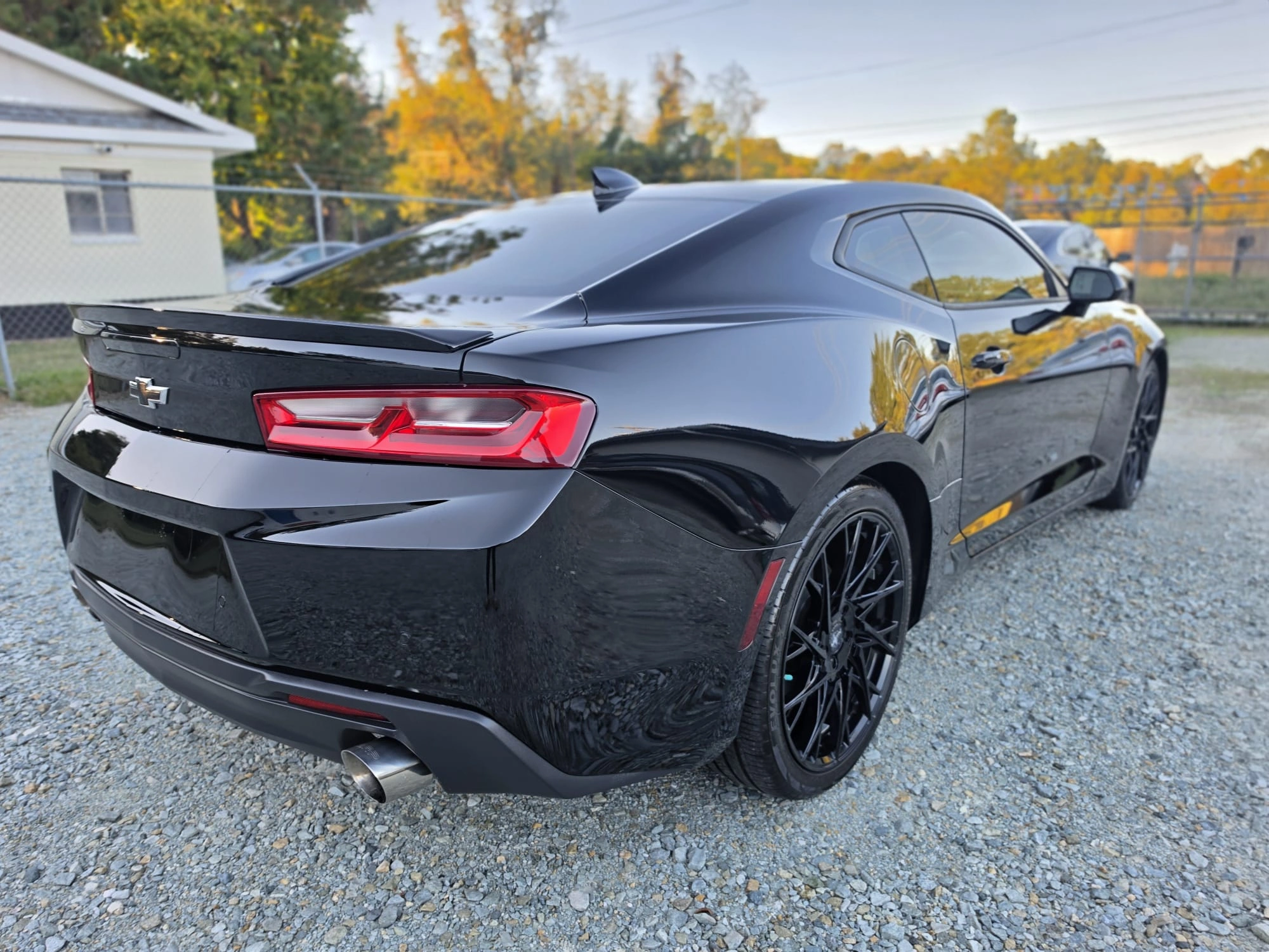 Black Chevrolet Camaro photographed outdoors